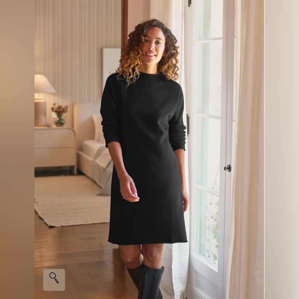 Frank & Eileen Black Long-Sleeve Knit Shift Dress